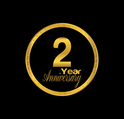 2 anniversary with black golden ring 