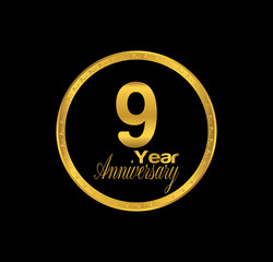 9 anniversary with black golden ring 