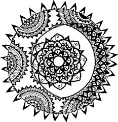 Moon and Sun on black background. Vector illustration