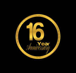 16 anniversary with black golden ring 