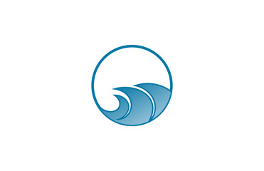 circle wave ocean icon logo