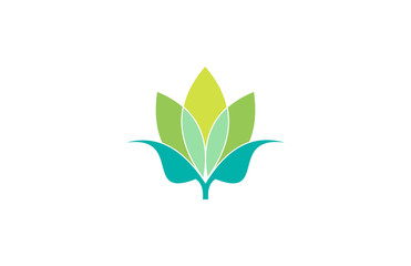 green flower icon beauty spa massage logo