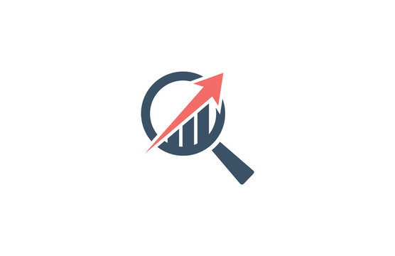 search growth arrow up business logo