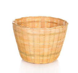 An empty basket on a white background