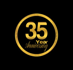35 anniversary with black golden ring 