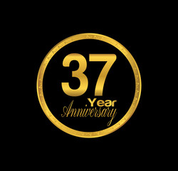 37 anniversary with black golden ring 