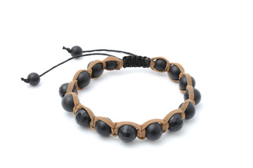 Obraz premium Bracelet with black beads isolated