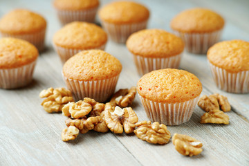Muffins and walnuts