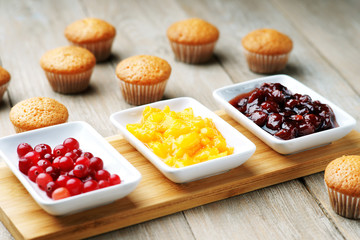 Muffins and jam
