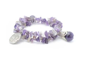 bracelet purple stone isolated