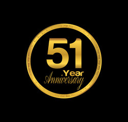 51 anniversary with black golden ring 