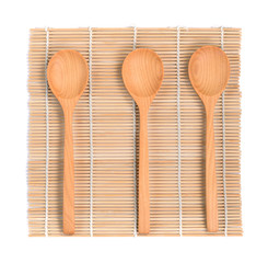 Wooden spoon on isolated background