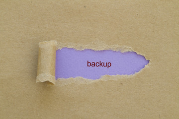 Backup word written under torn paper.