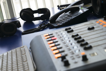 mixer at the radio station