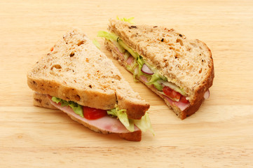 Sandwiches on a board