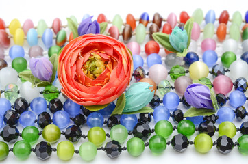 texture beads and flowers