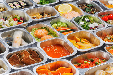 Food in the containers 