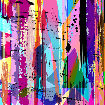 abstract background, with strokes, splashes and geometric lines