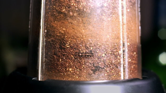 Ground Coffee Fine Powder in Super Slow Motion