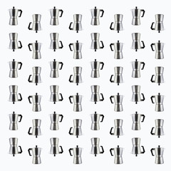 Pattern Moka /Moka set in a pattern on background white
