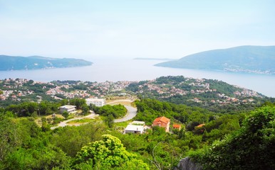Fototapeta na wymiar City Herceg Novi in the Bay of Kotor in Montenegro.