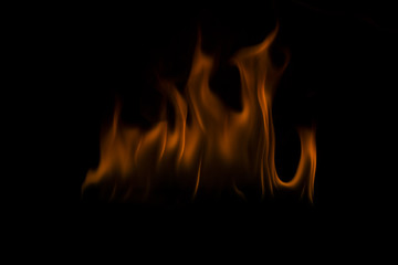 Fire on black background