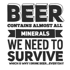 Hand drawn image with quote about beer