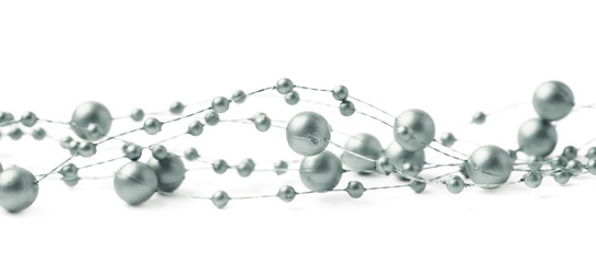 Line of beads garland thread isolated