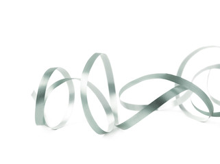 Curly and glossy ribbon isolated