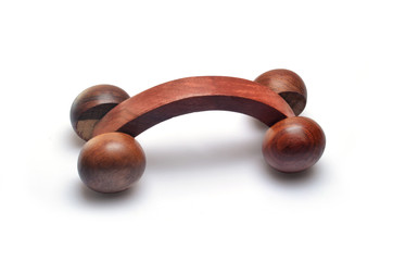 Wooden massager indoor white issolated background