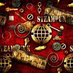 Abstract mechanical elements steampunk grunge background