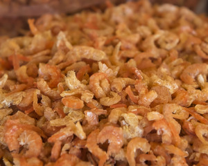 Dried prawns in Binh Tay market, Saigon, Vietnam