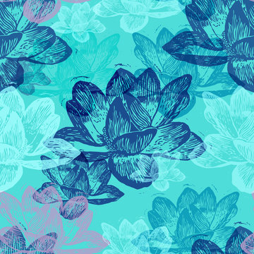 Vector illustrated seamless floral pattern.