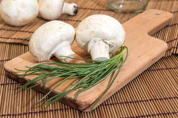 Champignon on a cutting board