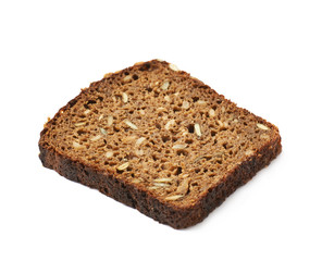 Black bread slice isolated