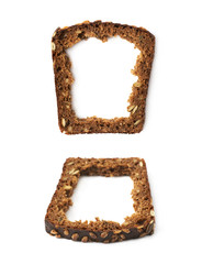Black bread slice isolated