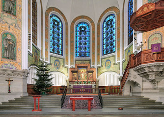 Obraz premium Chancel and altar of St. John's Church (Sankt Johannes kyrka) in Malmo, Sweden
