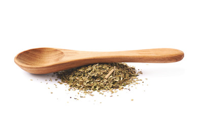 Pile of dry mate tea isolated