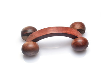 Wooden massager indoor white issolated background