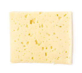 Single slice of cheese isolated