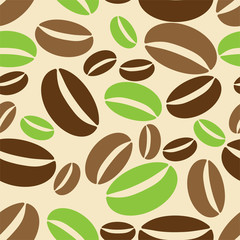 Seamless background with coffe beans. Illustration 10 version