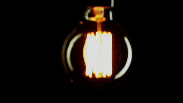 Real Edison light bulb flickering.
