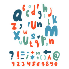 Cartoon hand drawn doodle alphabet