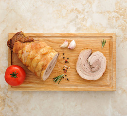 meat loaf on a wooden board