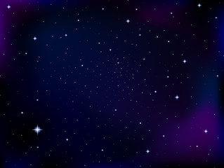 Vector cosmic background with stars and constellations in outer space. Night starry sky vector background