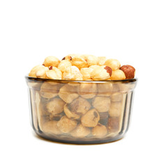 Filbert on a white background close up