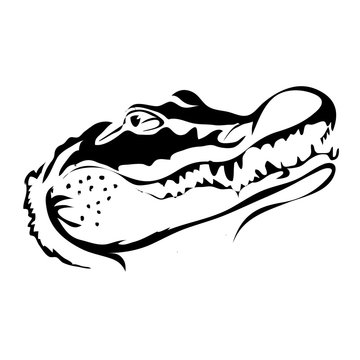 Outline crocodile vector image. Can be use for logo