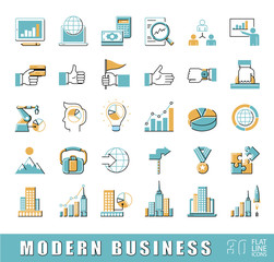 Collection of modern business icons. Premium quality icons for business and finances.
