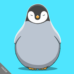 funny cartoon cute Imperial penguin illustration