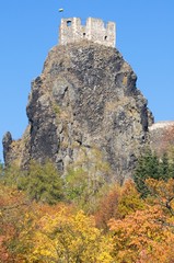 Ruins castle Trosky in Bohemia Paradise (Cesky Raj), North Bohemia, Czech republic